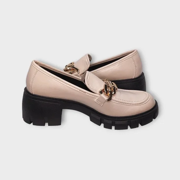 Women's Madden Girl HOXY Y02J1 Hoxtonn Almond Loafers 2.5" Heel Size 8.5 - Picture 8 of 12